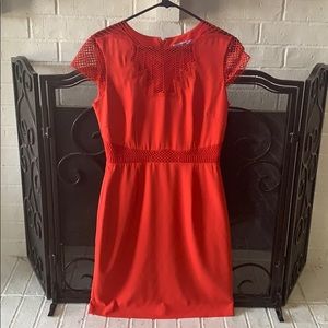 Antonio Melani Lace Cutout Sheath Red Dress